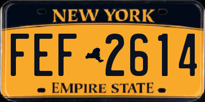 NY license plate FEF2614