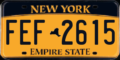NY license plate FEF2615