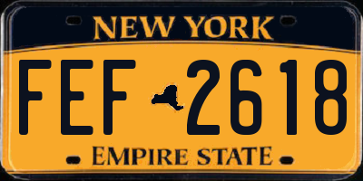 NY license plate FEF2618