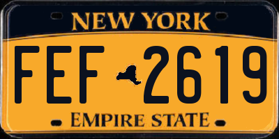 NY license plate FEF2619