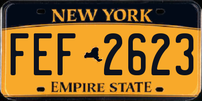 NY license plate FEF2623