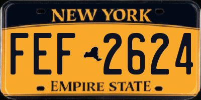 NY license plate FEF2624