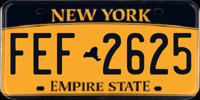 NY license plate FEF2625