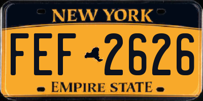 NY license plate FEF2626