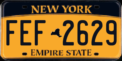 NY license plate FEF2629