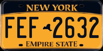 NY license plate FEF2632