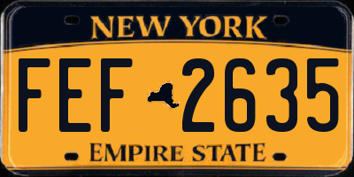 NY license plate FEF2635