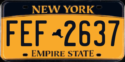 NY license plate FEF2637