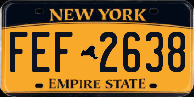 NY license plate FEF2638