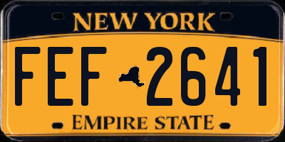 NY license plate FEF2641