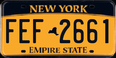 NY license plate FEF2661