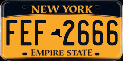 NY license plate FEF2666