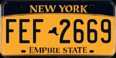 NY license plate FEF2669