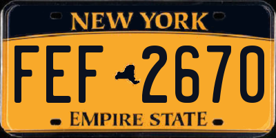 NY license plate FEF2670