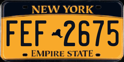 NY license plate FEF2675
