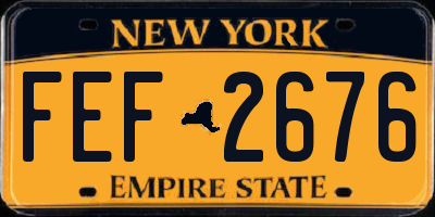 NY license plate FEF2676