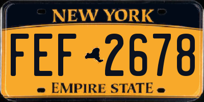 NY license plate FEF2678