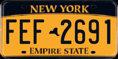 NY license plate FEF2691