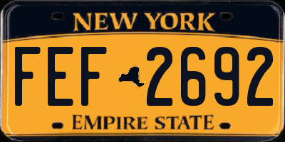 NY license plate FEF2692