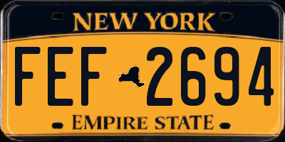 NY license plate FEF2694