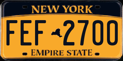 NY license plate FEF2700