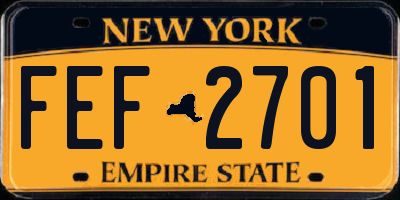 NY license plate FEF2701