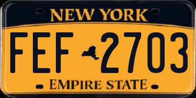 NY license plate FEF2703