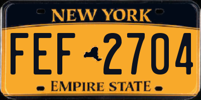 NY license plate FEF2704