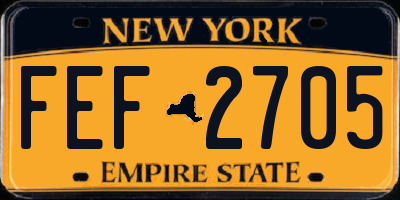 NY license plate FEF2705