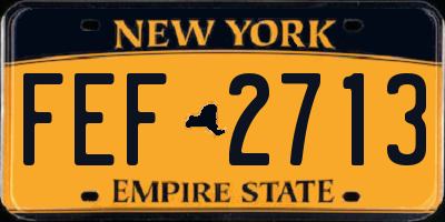 NY license plate FEF2713