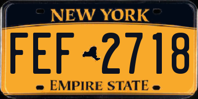NY license plate FEF2718