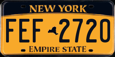 NY license plate FEF2720