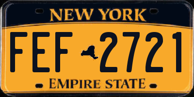 NY license plate FEF2721