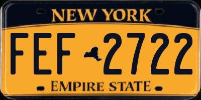 NY license plate FEF2722