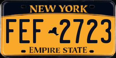 NY license plate FEF2723