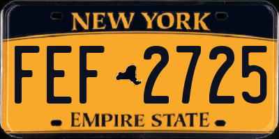NY license plate FEF2725