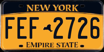 NY license plate FEF2726