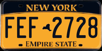 NY license plate FEF2728