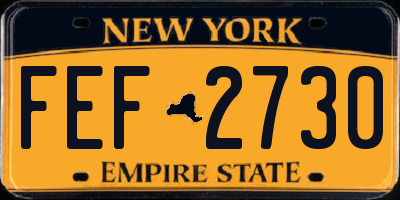 NY license plate FEF2730