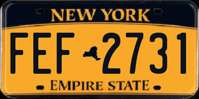NY license plate FEF2731
