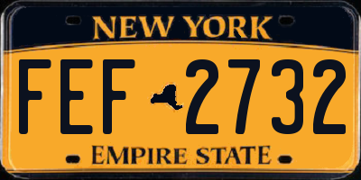 NY license plate FEF2732