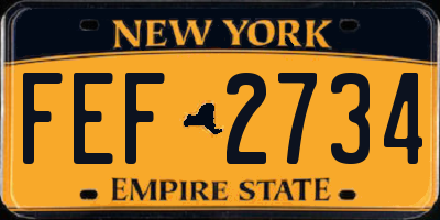 NY license plate FEF2734