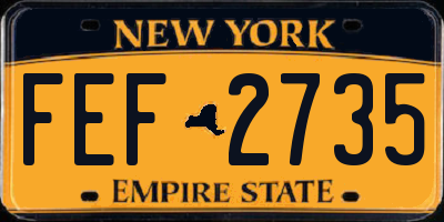 NY license plate FEF2735