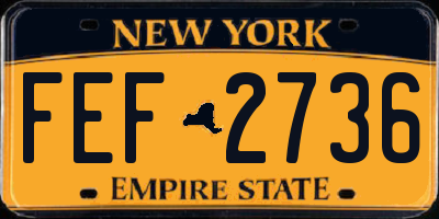 NY license plate FEF2736