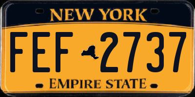 NY license plate FEF2737