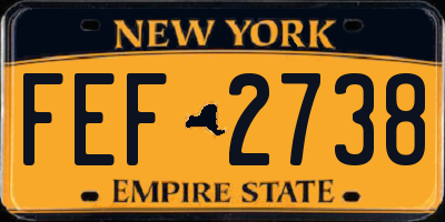 NY license plate FEF2738