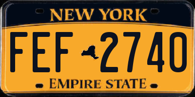 NY license plate FEF2740