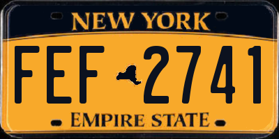 NY license plate FEF2741