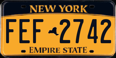 NY license plate FEF2742