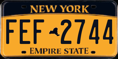 NY license plate FEF2744
